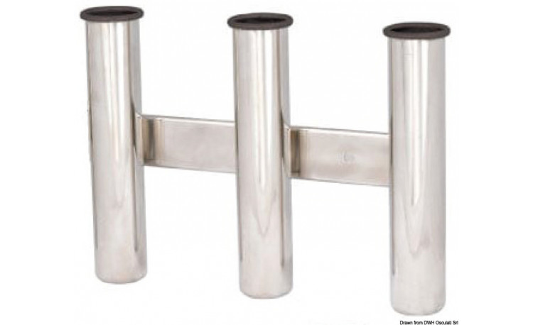 Support de canne AISI 316 fixation à paroi 3 canne